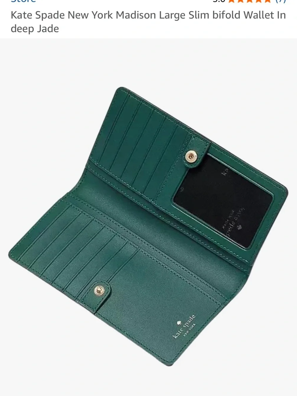kate spade emerald green saffiano continental wallet with gold logo